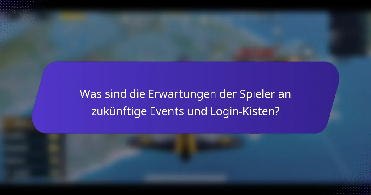 Was sind die Erwartungen der Spieler an zukünftige Events und Login-Kisten?