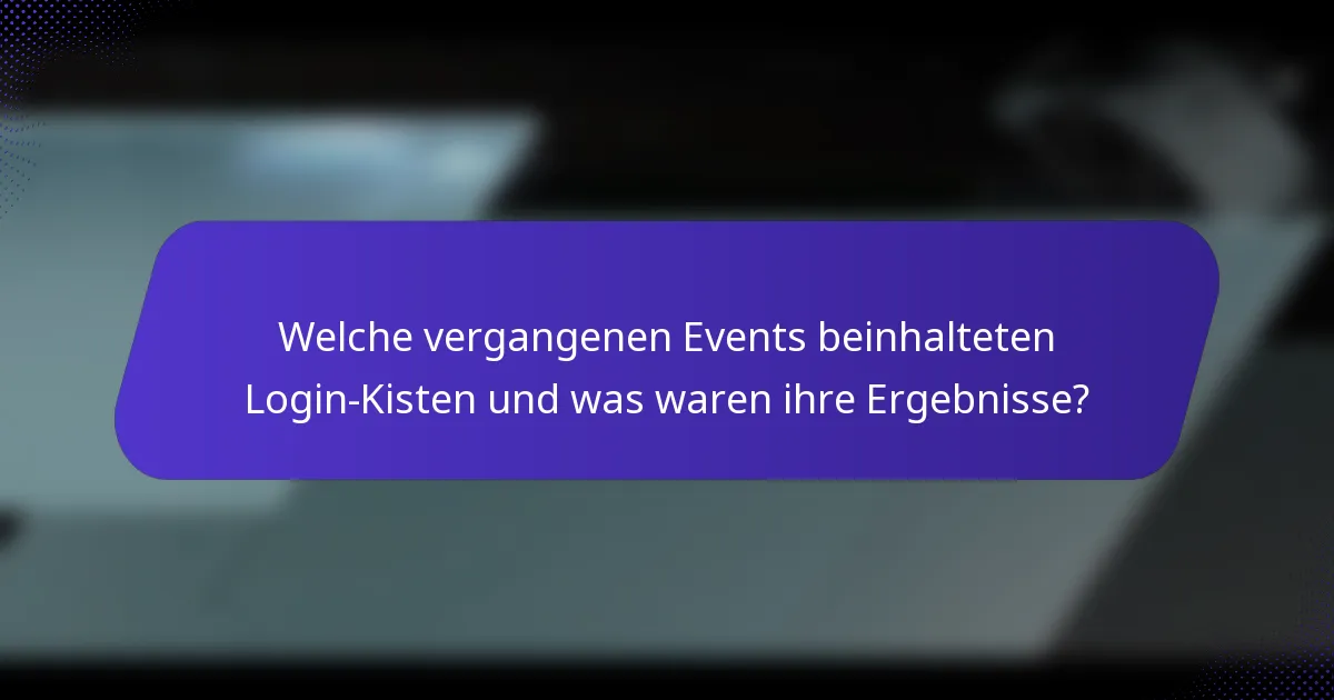 Welche vergangenen Events beinhalteten Login-Kisten und was waren ihre Ergebnisse?