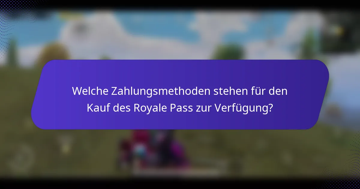 Welche Zahlungsmethoden stehen für den Kauf des Royale Pass zur Verfügung?