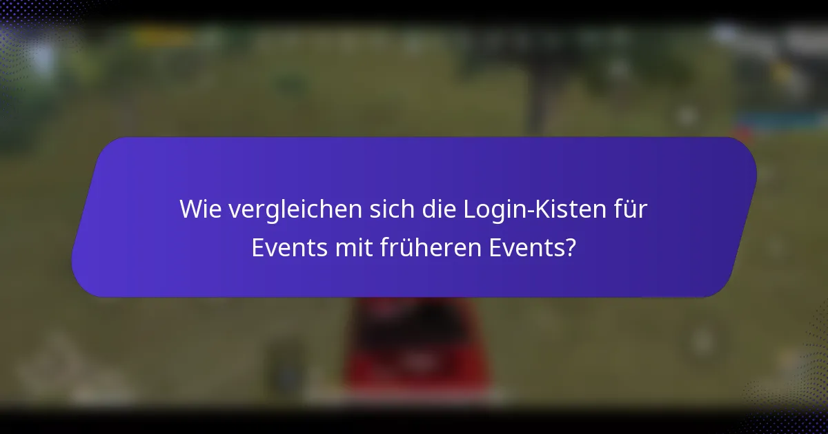 Wie vergleichen sich die Login-Kisten für Events mit früheren Events?