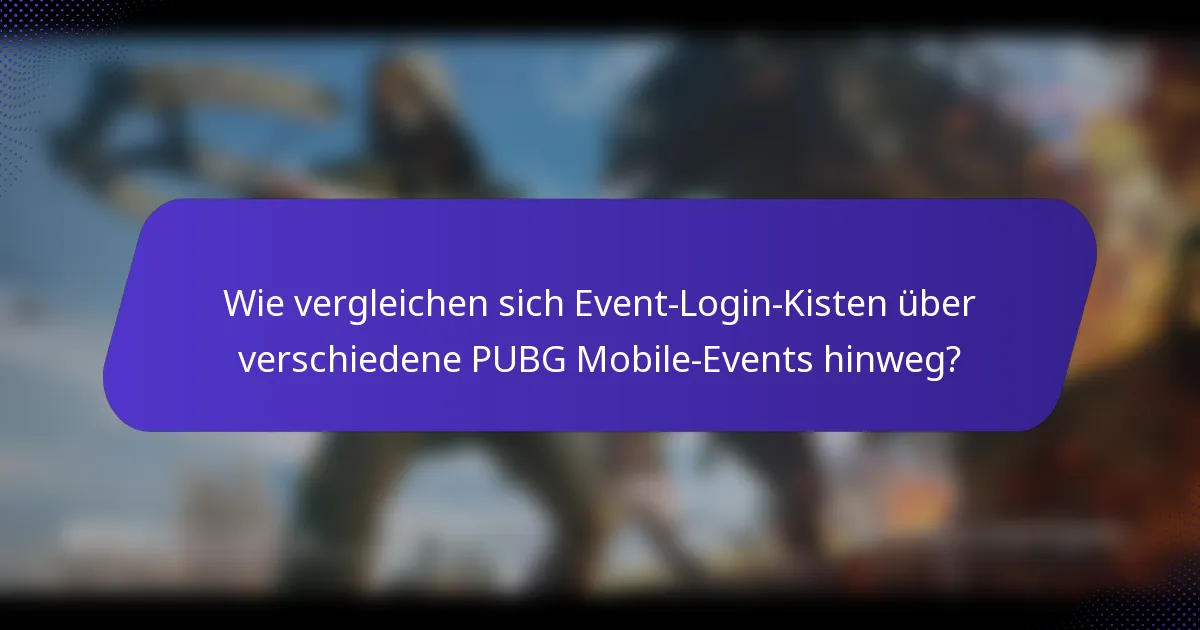 Wie vergleichen sich Event-Login-Kisten über verschiedene PUBG Mobile-Events hinweg?