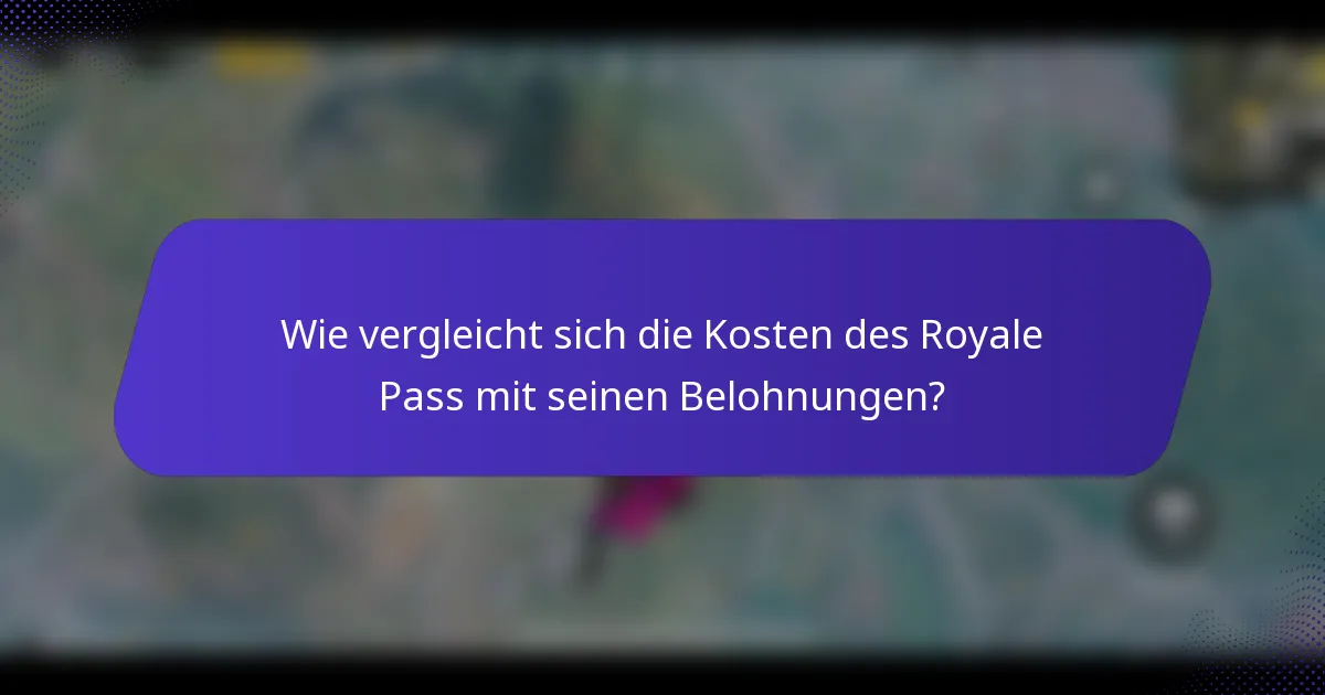 Wie vergleicht sich die Kosten des Royale Pass mit seinen Belohnungen?